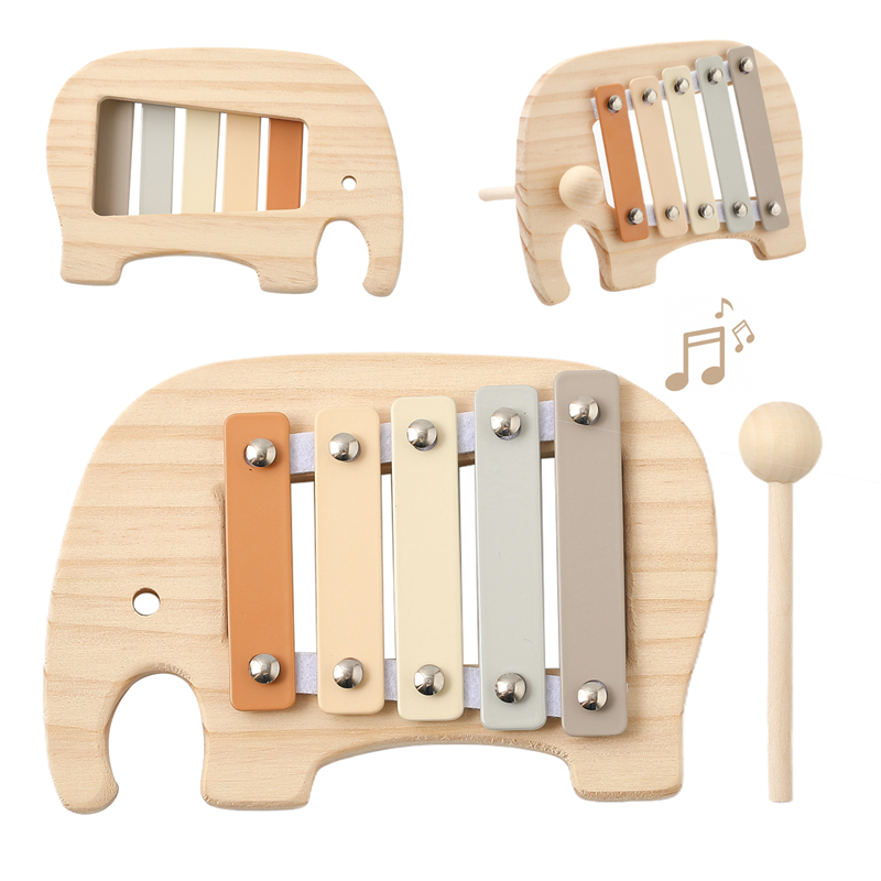 Musical Instruments Cartoon - Детская игрушка Монтессори, мультяшный слон, ударный