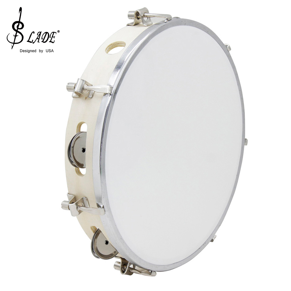 Djembe Hand Drum - SLADE 10-дюймовый Тамбурин Регулируемый Твердый Деревянный